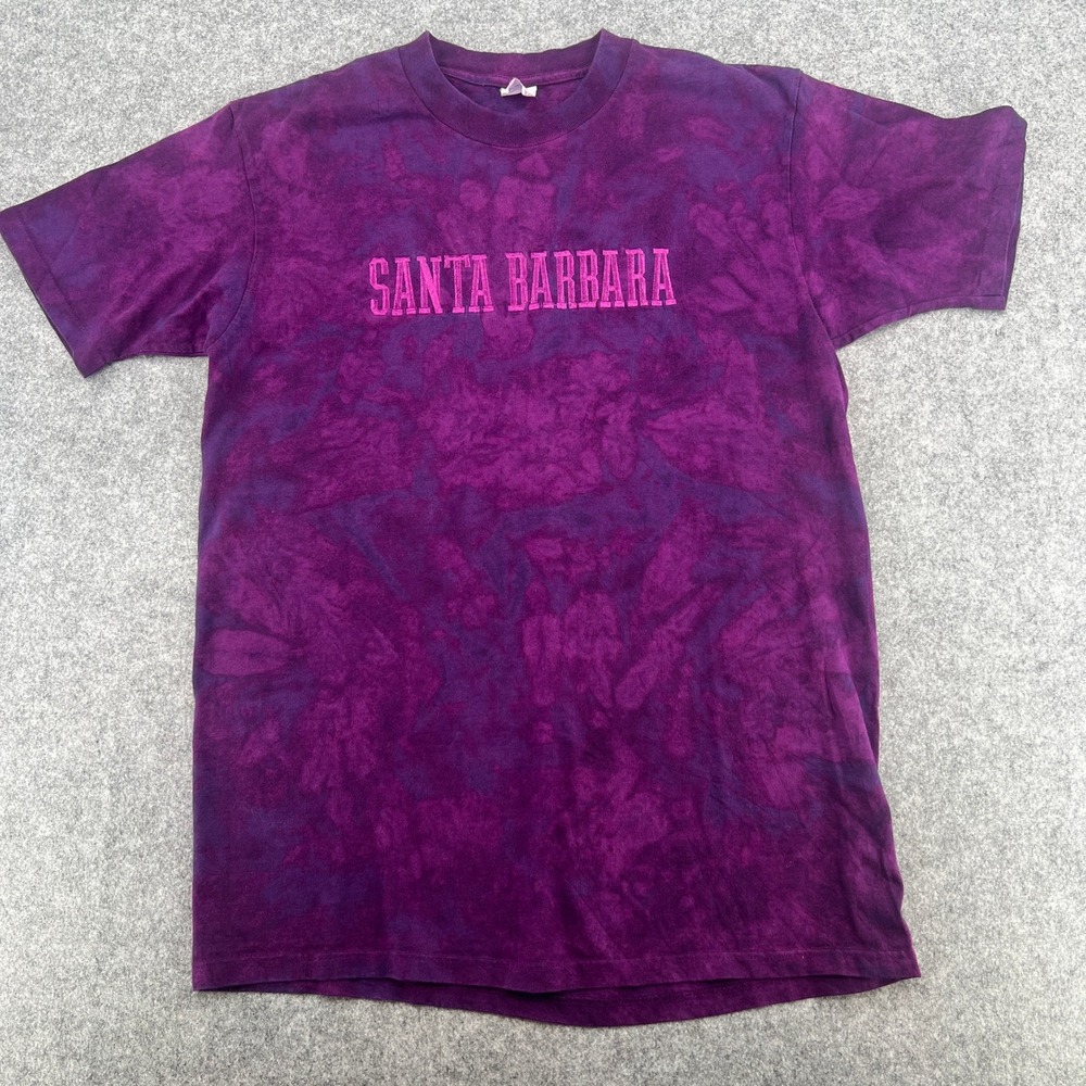 Vintage‎ Spring Ford Santa Barbara Tie Dye T-Shirt Mens Large Purple Made in USA